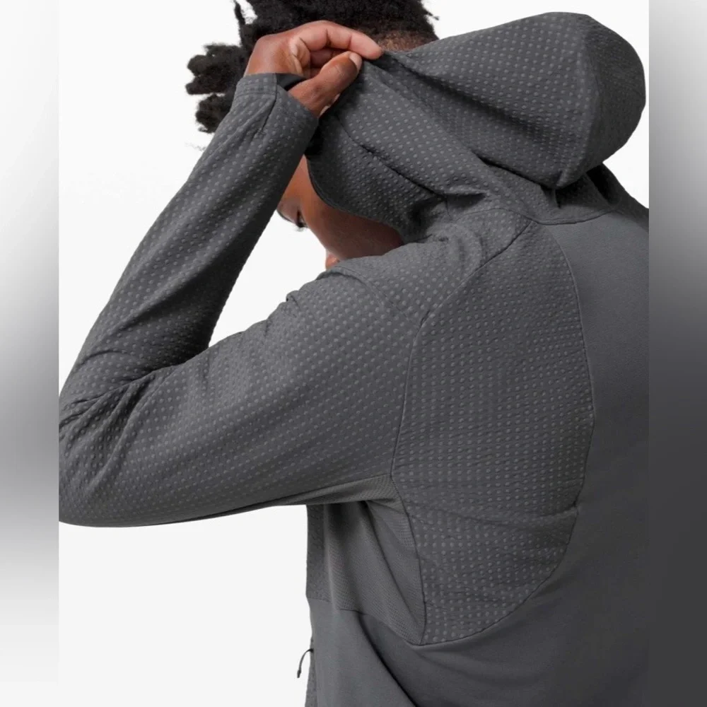 2020 Lululemon Cold Terrain 3/4 Zip Hoodie Graphite Grey Trail Running Jacket XL